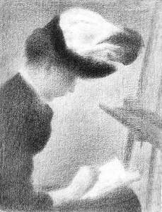 By Seurat - Woman seated by an easel