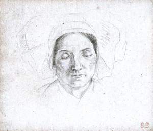 By Delacroix - Previous study for 'The education of the Virgin'