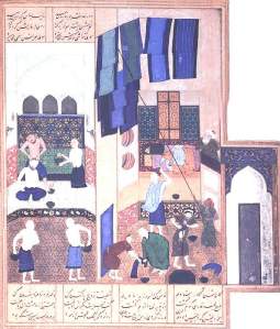 By Bihzad - Caliph of Baghdad, Al-Ma'mun in his bath