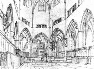 By Saenredam, P. J. - The choir in church of St Bavo at Haarlem