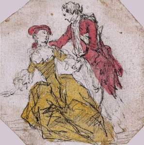 By Gainsborough, T. - A kind gesture between a couple