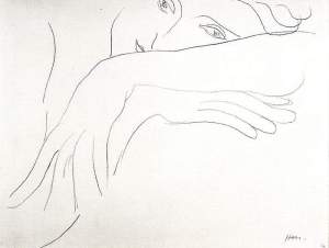 By Matisse - Sitter resting the head on her left forearm