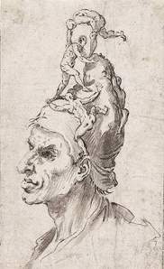 By Ribera - Man with a headdress of figurines on his head