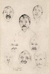 By Corinth - Eight studies of self-portrait