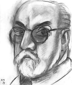 By Matisse - The artist seen by himself wearing glasses
