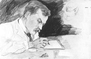 By Macke - Portrait of Dr. Ludwig Deubner, writing