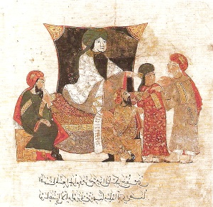 By Al-Wasiti - Miniature of 13th century depicting some Judges working