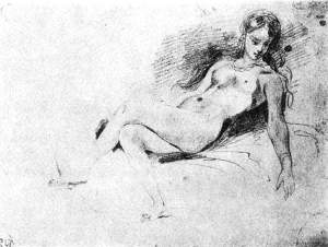 By Delacroix - Study of a girl