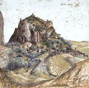 By Dürer - View of a castle in the Tyrol region