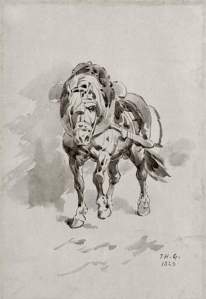 By Géricault - Caparisoned horse in front view