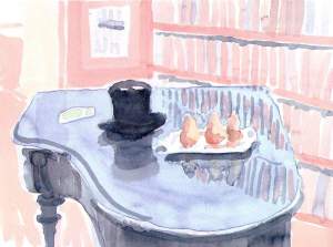 By Hockney - Still life over a piano
