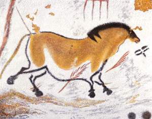 By anoymous artist of The Stone Age in Lascaux Caves - Dun horse