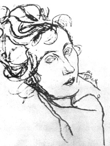 By Schiele - A portrait of the artist's wife before she dies