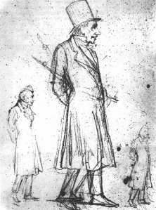 By Marstrand, Wilhelm Nicolai - Sketch about Søren Aabye Kierkegaard, the danish philosopher seen in profile