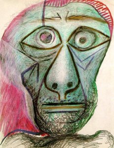 By Picasso - A self-portrait with green face