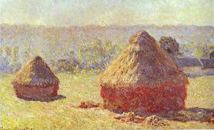 Another oil on canvas of the museum painting by Claude Monet 'Wheatstacks. End of Summer'