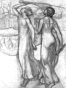 By Denis, M. - A preliminary sketch for Two women playing tennis