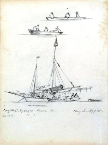 By Walker, William Aiken - Studies of ships near of Key West. Florida