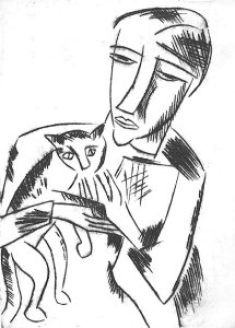 By Schmidt Rottluff - A woman with her cat