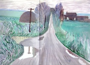 By Hockney - The wet road