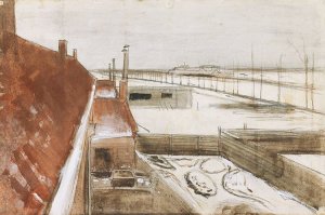 By Van Gogh - View from his studio in The Hague