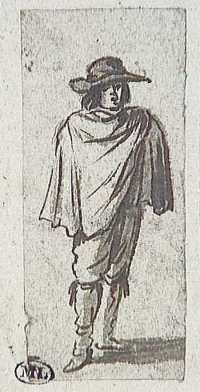 By Wael, Cornelis de - Man dressed with a half coat of his time