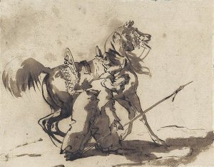 By Géricault, J. L. A. Théodore - A turk beside his horse
